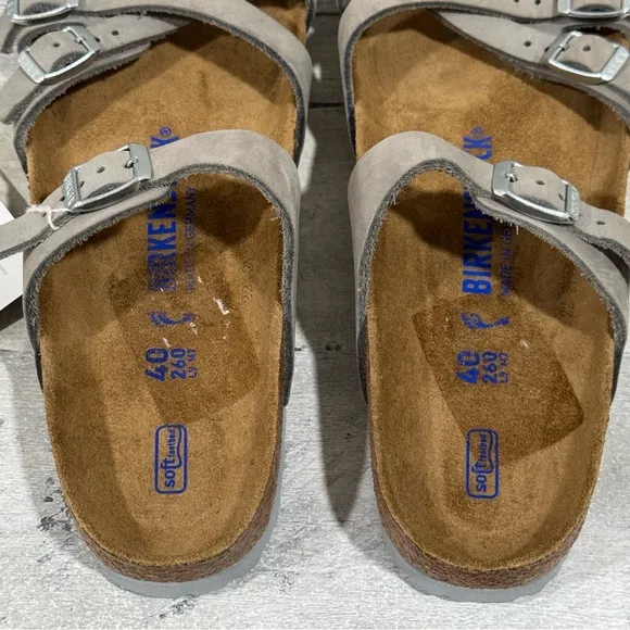 BIRKENSTOCK Franca Nubuck Leather Sandals in Dove Gray - Sz - 9-9.5 .US / 40 .EU