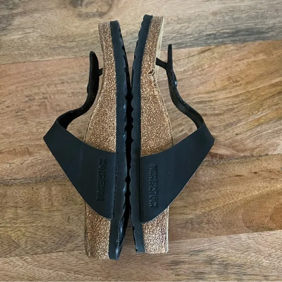 Birkenstock Gizeh Black Leather Sandals Size 6-6.5