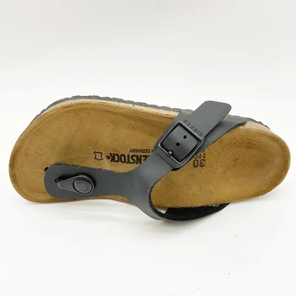 Birkenstock Gizeh Kids BS Black Birko-Flor Sandals Regular Fit US 12 EU 30