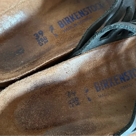 Birkenstock Granada Black Leather Sandals Size 8