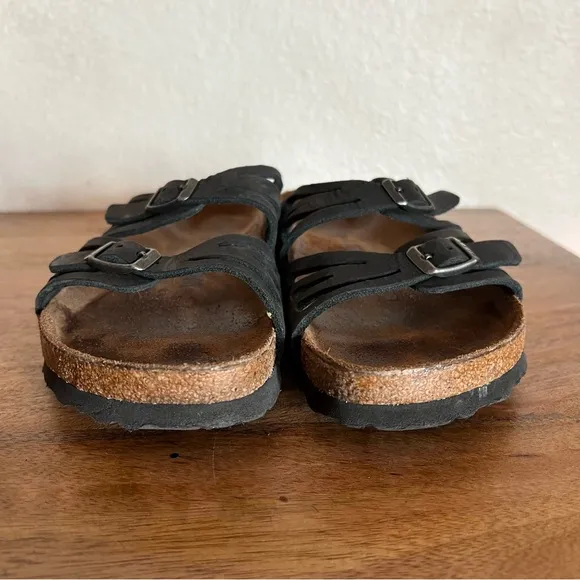Birkenstock Granada Black Leather Sandals Size 8