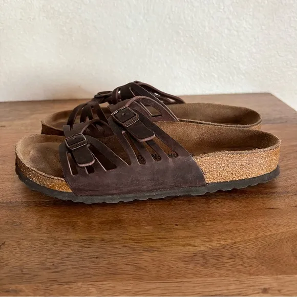 Birkenstock Granada Brown Leather Sandals Size 7