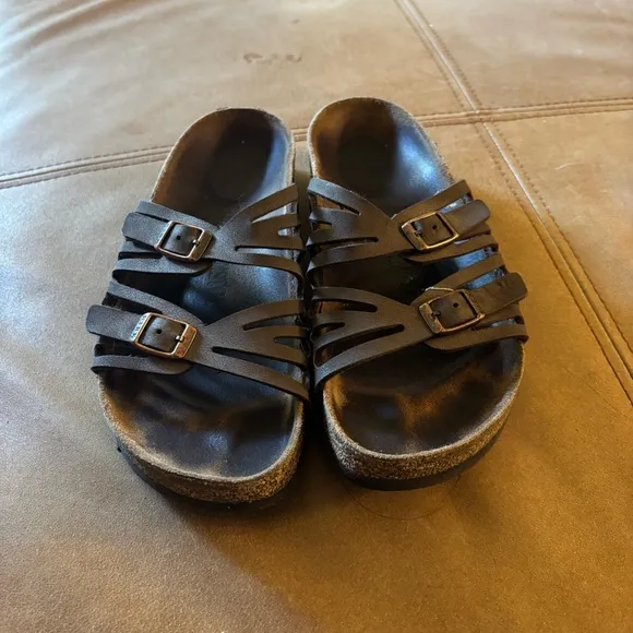Birkenstock Granada Footbed Sandals 38 Narrow brown leather