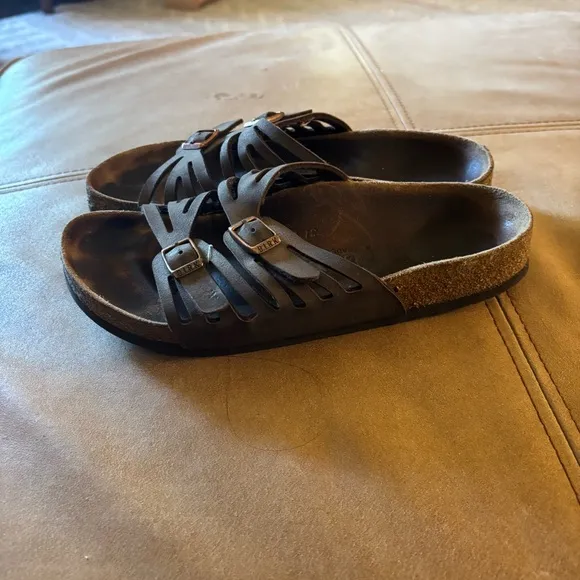 Birkenstock Granada Footbed Sandals 38 Narrow brown leather