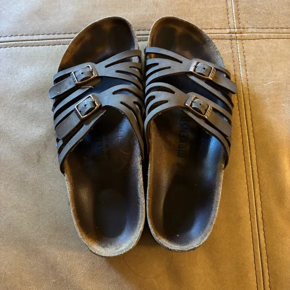 Birkenstock Granada Footbed Sandals 38 Narrow brown leather
