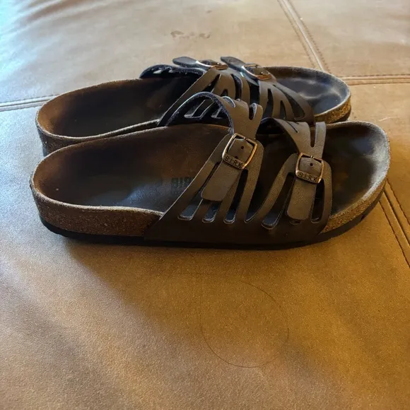 Birkenstock Granada Footbed Sandals 38 Narrow brown leather