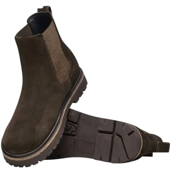 Birkenstock Highwood Slip Brown Ankle Boots with Suede Leather... Size 8