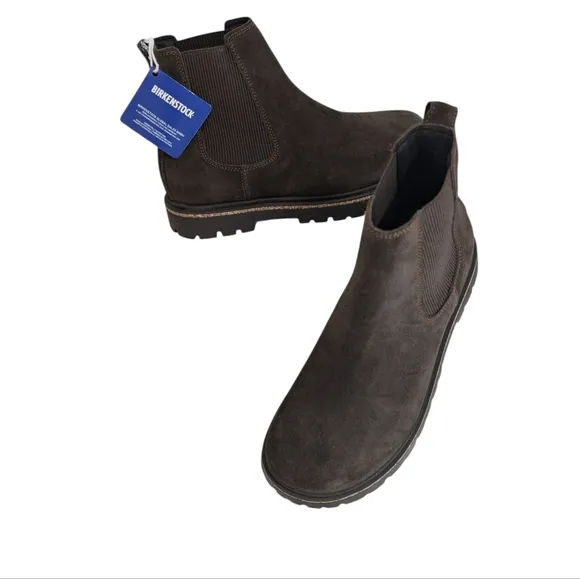 Birkenstock Highwood Slip Brown Ankle Boots with Suede Leather... Size 8