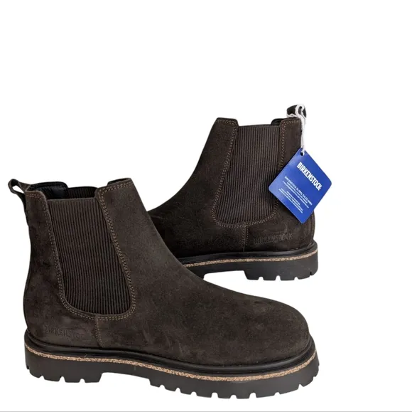 Birkenstock Highwood Slip Brown Ankle Boots with Suede Leather... Size 8