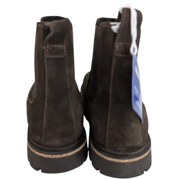 Birkenstock Highwood Slip Brown Ankle Boots with Suede Leather... Size 8