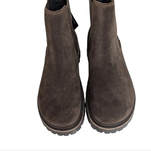 Birkenstock Highwood Slip Brown Ankle Boots with Suede Leather... Size 8