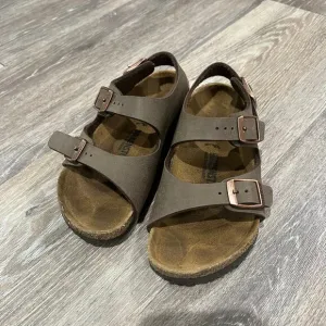 Birkenstock Kid's Brown Leather Flora Sandals - Size 29