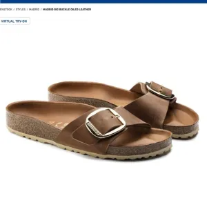 Birkenstock Madrid Big Buckle Size:EU 39 Cognac with Golf Buckle
