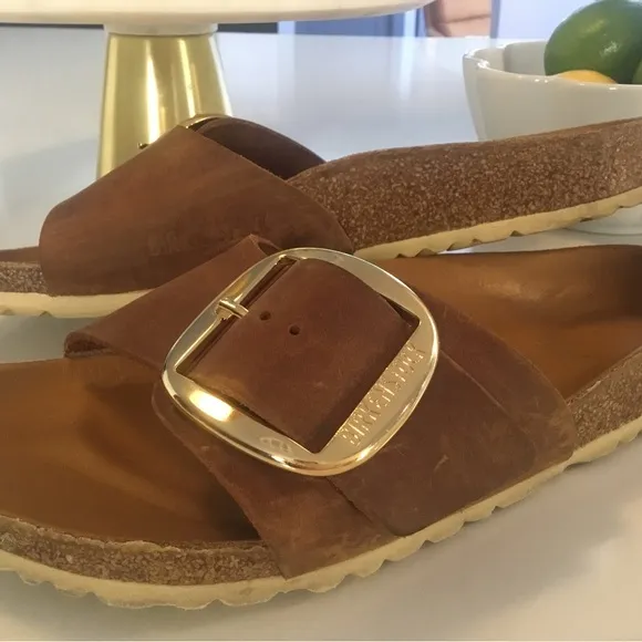 Birkenstock Madrid Big Buckle Size:EU 39 Cognac with Golf Buckle