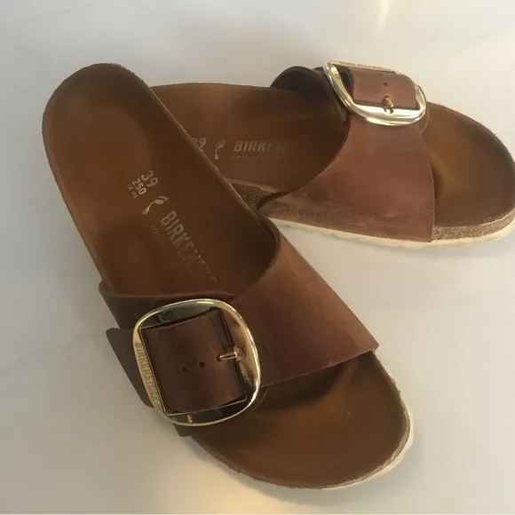 Birkenstock Madrid Big Buckle Size:EU 39 Cognac with Golf Buckle