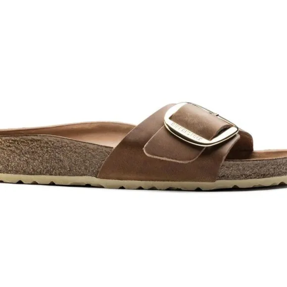 Birkenstock Madrid Big Buckle Size:EU 39 Cognac with Golf Buckle