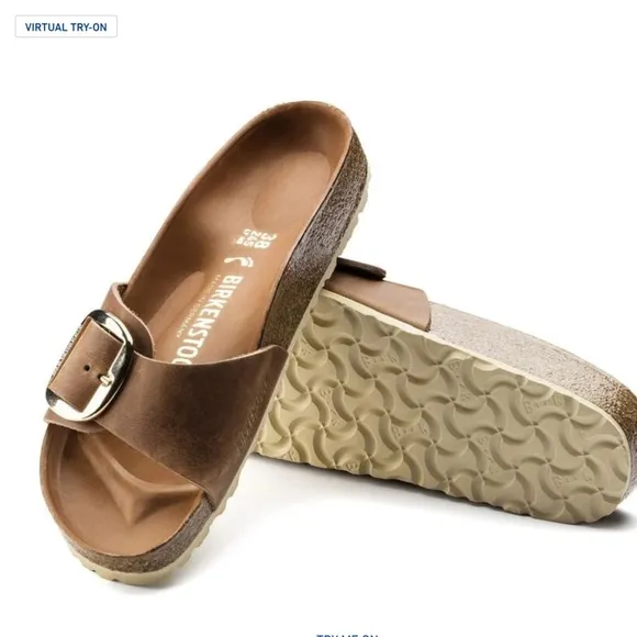 Birkenstock Madrid Big Buckle Size:EU 39 Cognac with Golf Buckle