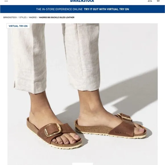 Birkenstock Madrid Big Buckle Size:EU 39 Cognac with Golf Buckle