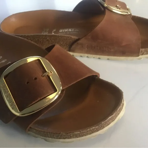 Birkenstock Madrid Big Buckle Size:EU 39 Cognac with Golf Buckle