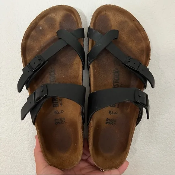 Birkenstock Mayari Black Leather Sandals Size 6