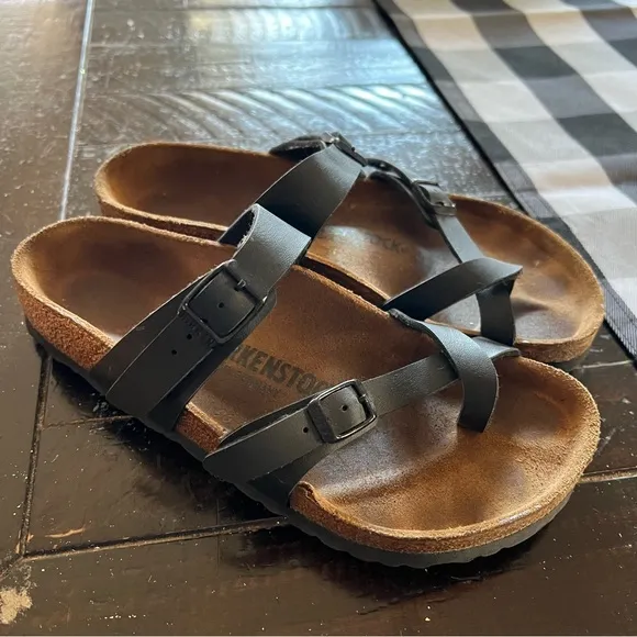 Birkenstock Mayari Black Leather Sandals Size 6