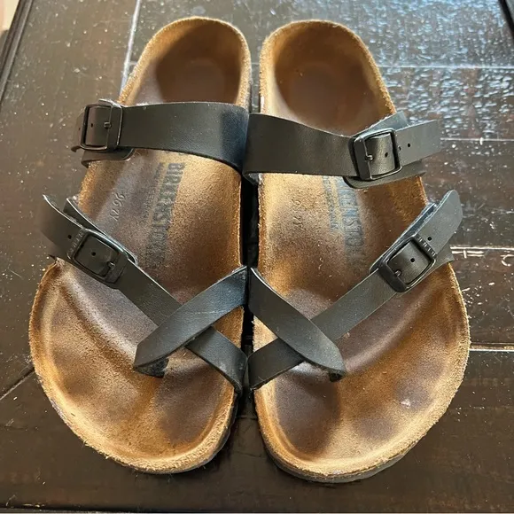 Birkenstock Mayari Black Leather Sandals Size 6