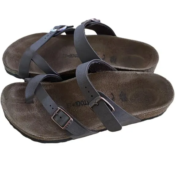 Birkenstock Mayari Mocha Crisscross Straps Toe Loop Sandals Unisex Size 34
