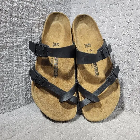 Birkenstock Mayari Unisex Size EU 41 US L10 M8 Black Birko-Flor Slide Sandals