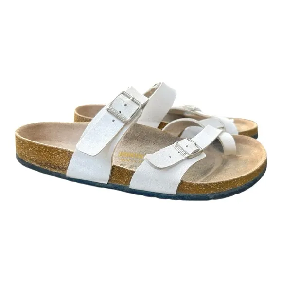 Birkenstock Mayari White Toe Loop Sandals Women’s 10 EU 41 Comfort Leather