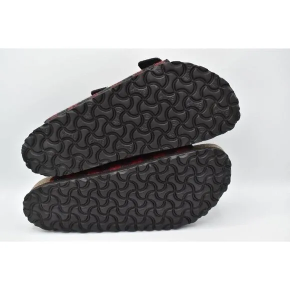 Birkenstock Mens EU 45 US 12 Arizona Rivet Plaid Red Regular Fit Wool Sandals