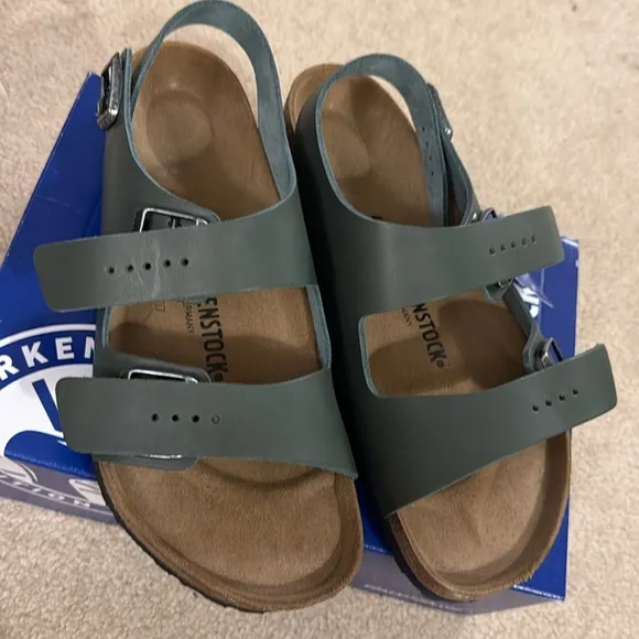 Birkenstock Milano Sandals in Vintage Green NWT