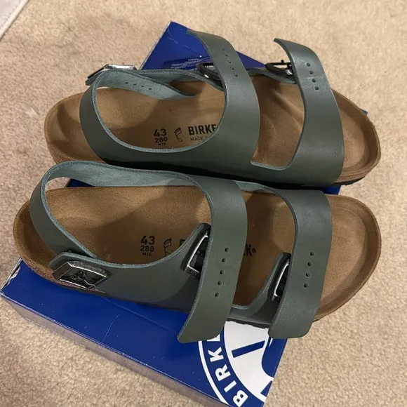 Birkenstock Milano Sandals in Vintage Green NWT