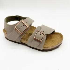 Birkenstock New York Kids BS Pull Up Stone Brown Sandals Narrow Fit