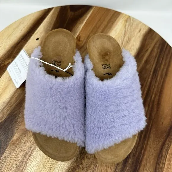 Birkenstock Papillio Namica Teddy Purple Wedge Sandals EU 37, Women’s 6