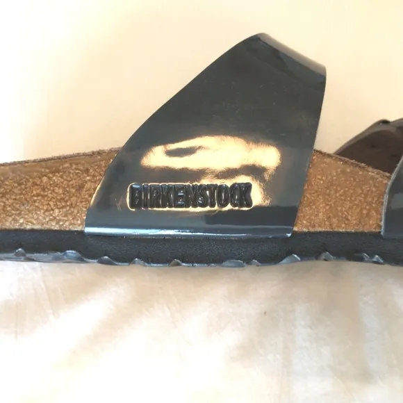 Birkenstock Patent Birko-flor Sydney Sandals - Gray - 37 EU - NWOB