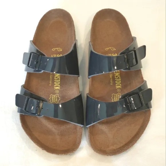 Birkenstock Patent Birko-flor Sydney Sandals - Gray - 37 EU - NWOB