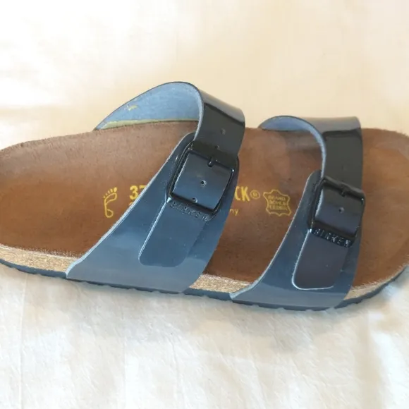 Birkenstock Patent Birko-flor Sydney Sandals - Gray - 37 EU - NWOB