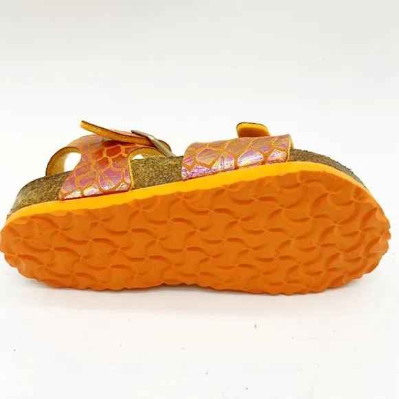 Birkenstock Rio Kids Shiny Snake Orange Sandals Narrow Fit