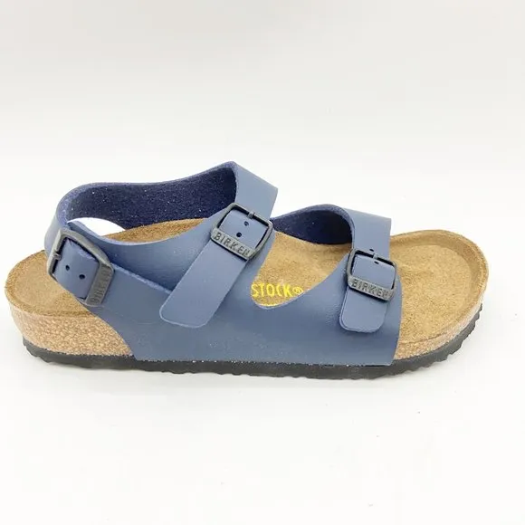 Birkenstock Roma Kids Blue Birko-Flor Sandals Narrow Fit