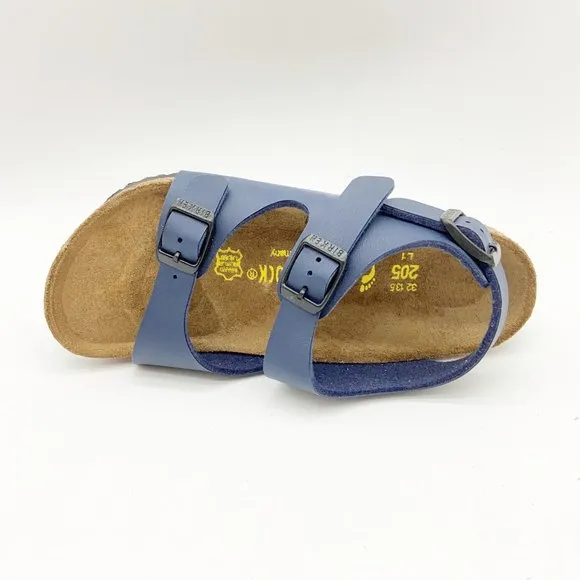 Birkenstock Roma Kids Blue Birko-Flor Sandals Narrow Fit