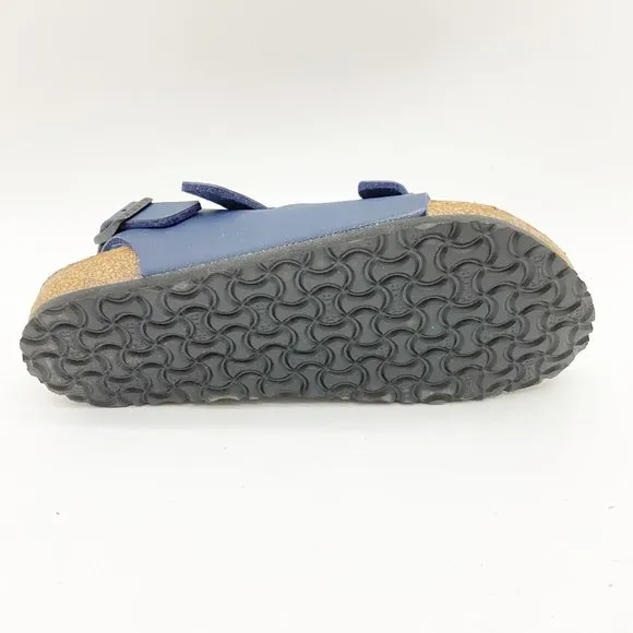 Birkenstock Roma Kids Blue Birko-Flor Sandals Narrow Fit