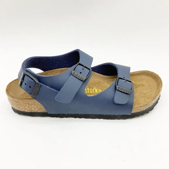Birkenstock Roma Kids Blue Birko-Flor Sandals Narrow Fit