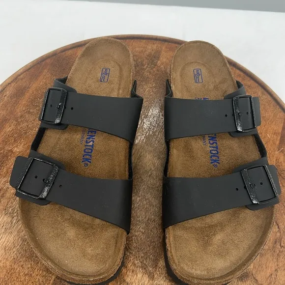 Birkenstock Sandals 42 Wm 11 Mens 9 Black Leather Arizona BS Regular Fit
