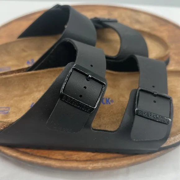 Birkenstock Sandals 42 Wm 11 Mens 9 Black Leather Arizona BS Regular Fit
