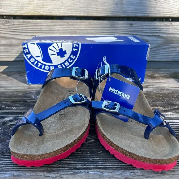 Birkenstock womens Mayari slip on narrow fit patent leather sandals 11 womens