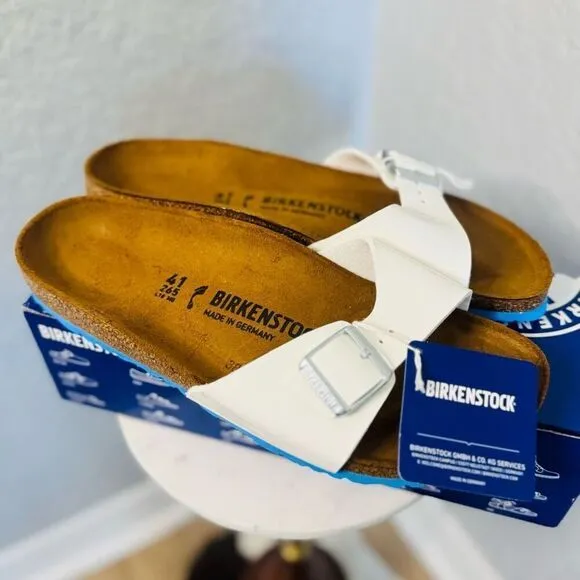 Birkenstock Women's Madrid Birko-Flor Sandals, White, Size 10.5 Euro 41, NWT