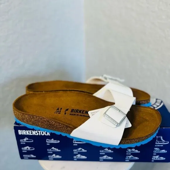 Birkenstock Women's Madrid Birko-Flor Sandals, White, Size 10.5 Euro 41, NWT