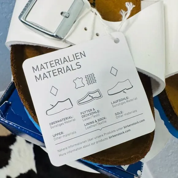 Birkenstock Women's Madrid Birko-Flor Sandals, White, Size 10.5 Euro 41, NWT