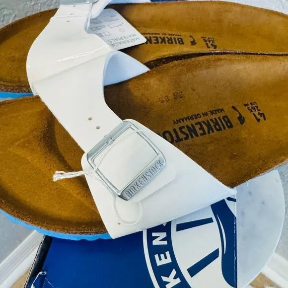 Birkenstock Women's Madrid Birko-Flor Sandals, White, Size 10.5 Euro 41, NWT