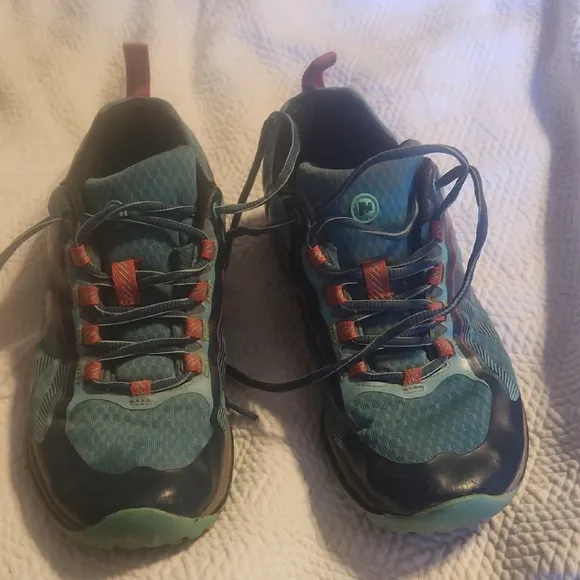 Blue and Pink Athletic Shoes